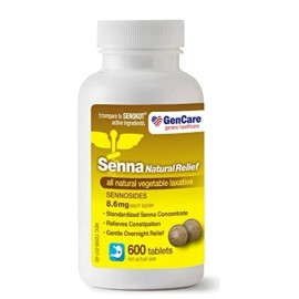 GenCare Senna Laxative 600 Tablets by GenCare – Senna 8.6mg Tablets with Natural...