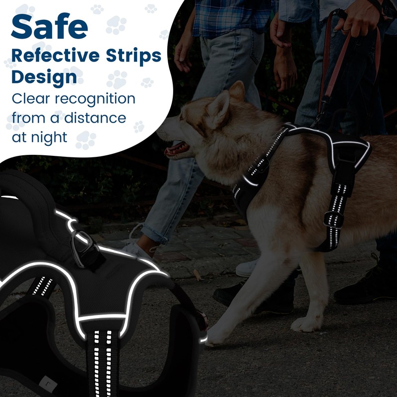 Funfox Dog Harness No Pull, Adjustable Dog Vest Harness Super