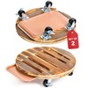 Bamworld Plant Caddy 12 Inch Wood Dolly with Drainage Tray