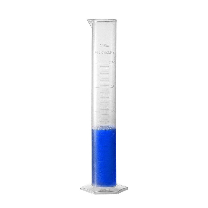 sourcing map Plastic Graduated Cylinder, 250ml Measuring Cylinder, Science Test