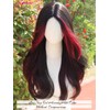Lady Miranda 26 Inch Red and Black Long Wavy Wig