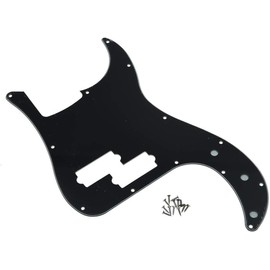 Dopro 13 Hole Precision Bass Pickguard PB P Bass Scratch Plate for USA/Mexican FD Precision Bass Black 3 Ply