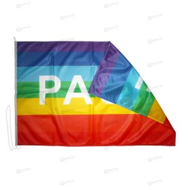 Peace Flag 150 x 100 cm, Windproof Fabric 115 g/m², Flag Pace 150 x 100 cm, Washable, Peace Flag 150 x 100 cm with Cord, Edge and Reinforcement Tape