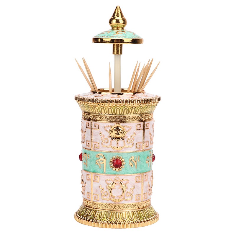 Home Kitchen Hotel Rotating Press Toothpick Holder Box Dispenser Organizer