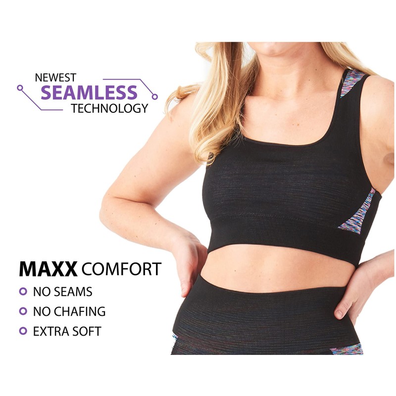 MAXXIM Sujetador deportivo Swift, Negro, XL