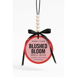 Sugar + Flame Blushed Bloom Car Air Freshener – Champagne, Rose & Jasmine Scent – Long-Lasting Gel – Smelly Jellys for Car, Locker, or Small Space – Sleek Gift-Ready Design