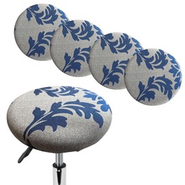 Levoberg Stool Cover Round 4 Pack Printed Bar Stool Seat Slipcover Stretch Rolling Stool Cover with Elastic Round Swivel Stool Cushion Cover Washable Round Barstool Covers Protector 13-20inch #10