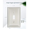 ZILLSEA 4-Pack Single Toggle Wall Plate, Metal Switch Plate Cover,