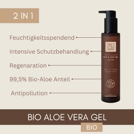 Thats me organic Organic Aloe Vera Gel 2-in-1 Hair & Body 200 ml - 99.5% Vegan Organic Aloe Vera for Hair & Skin - Instant Aid for Sunburn - Moisture + Regeneration Alo - Aloe Vera Hair