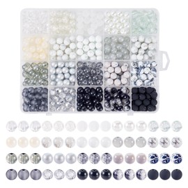 Sparkeads 500Pcs 8-9mm Round Glass Beads Sets Loose Crystal Beads Friendship Bracelets Bracelet Making Kit Glass Beads for DIY Earrings Bracelets Necklaces Craft Projects Jewelry Making