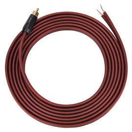 Yuchenfeng Gold-Plated RCA to Bare Wire Speaker Cable - 14AWG OFC Copper Audio Cable for Subwoofers, Amps & Home Theater, Dual PVC Shielded, Zero-Noise(5FT 2PCS)