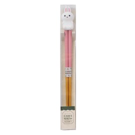 Ishida 15514 Chopsticks and Chopsticks Rest Set, Hashimaluz Painted Chopsticks and Cute Rabbit Chopsticks Rest