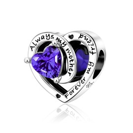 YUMINN Birthstone Charms 925 Sterling Silver for Women Bracelets and Necklaces January February March April September Dangle Beads Gifts for Women, Sterling Silver, Cubic Zirconia