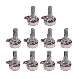 SUPVOX 10pcs A50k Full Size Bass Pots Potentiometer Long Knurled Split Shaft Audio Taper Low Friction for Guitar Bass