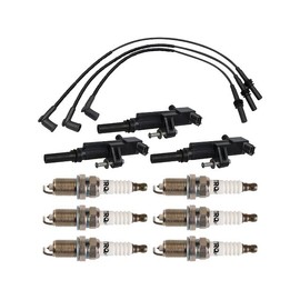Marketplace Auto Parts Ignition Coil Pack Spark Plug and Spark Plug Wire Kit - 12-Piece - Compatible with 2009-2012 Jeep Liberty