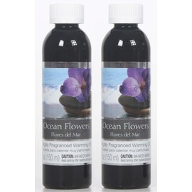 Hosley Ocean Flowers Fragrance Warming Oils, Set of 2, 5oz Each. Ideal Gift for Weddings, spa, Reiki, Meditation, Bathroom Settings.P1