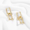 U Shape Pin Chunky Earring Gold Plated Link Chain Chunky