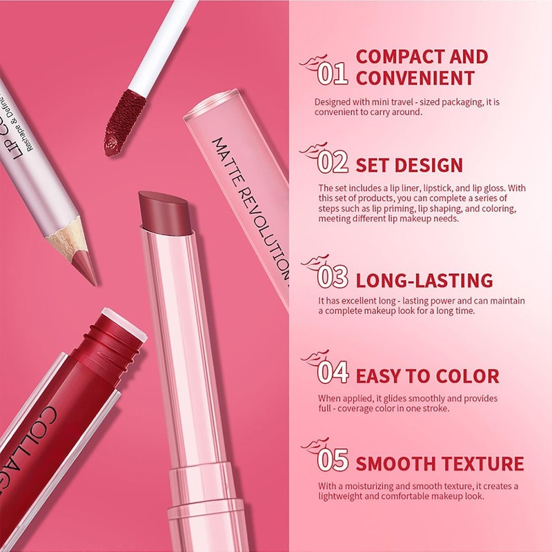 Volume Hack Trio Lip Kit - Lip Liner and Lipstick
