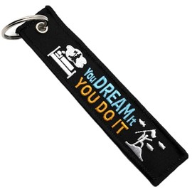 Motorcycle Keyring - Gift for Motorcyclists Keyring Fabric You Dream It You Do It, Motorcycle Accessories - Original Keyring - Original Gifts for Motorcyclists, White