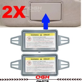 OGH Parts Sun Visor Shade Mirror Cover Gray For Mercedes W211 E320 E350 E500 E550 1 PAIR