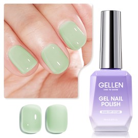 Gellen Gel Nail Polish 18Ml Jelly Mint Green Gel Polish Spring Translucent Nail Polish Pastel Green Sheer Nail Gel Soak Off U V Gel for Nail Art at Home 0.61 Fl Oz