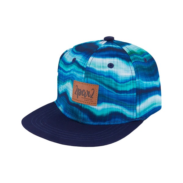 Deux par Deux Printed Cap Blue Wave and Black Baby