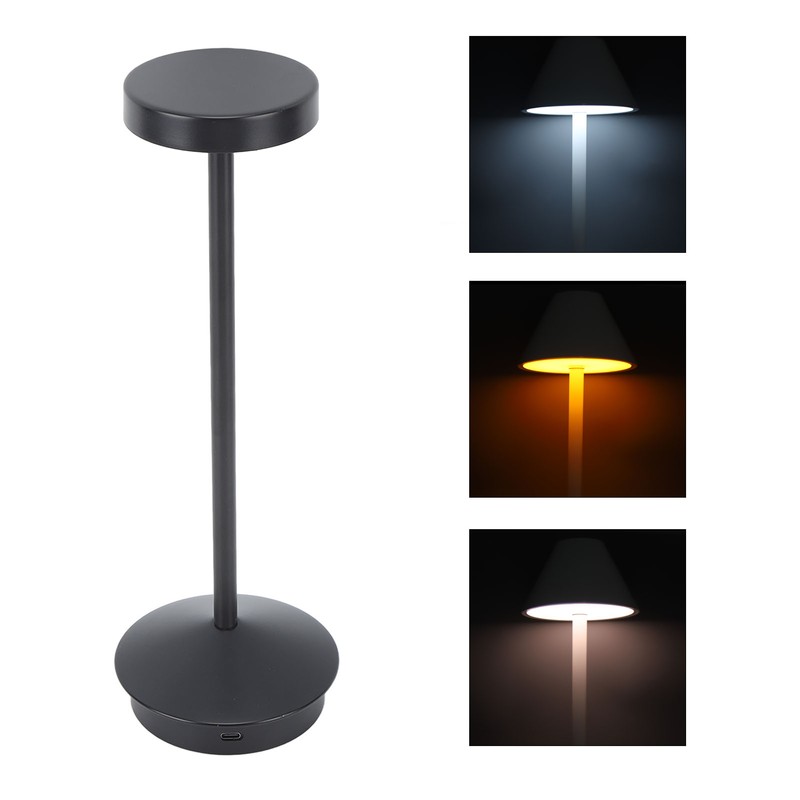 Rechargeable LED Table Lamp 2000mAh Cordless Battery Operated Metal Bedside