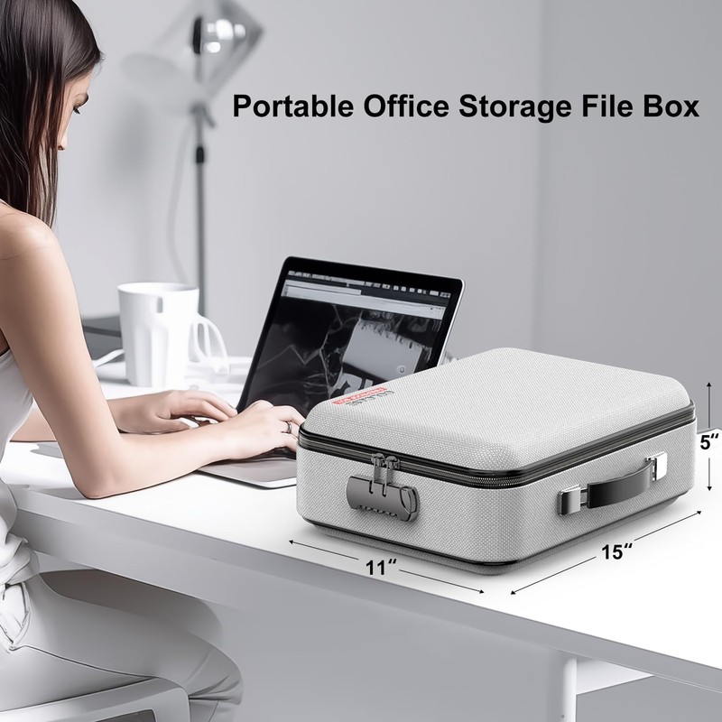 COLCASE Fireproof Document Box, Hard Case Fireproof File Organizer with