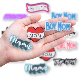 Mom Shoe Charms Mother 12PCS Grandma Shoes Charms Mommy PVC Mama Cute Clog Pins Mummy Accessories Party Favors Birthday Gifts Holidays Decoration for Boys Women Girls