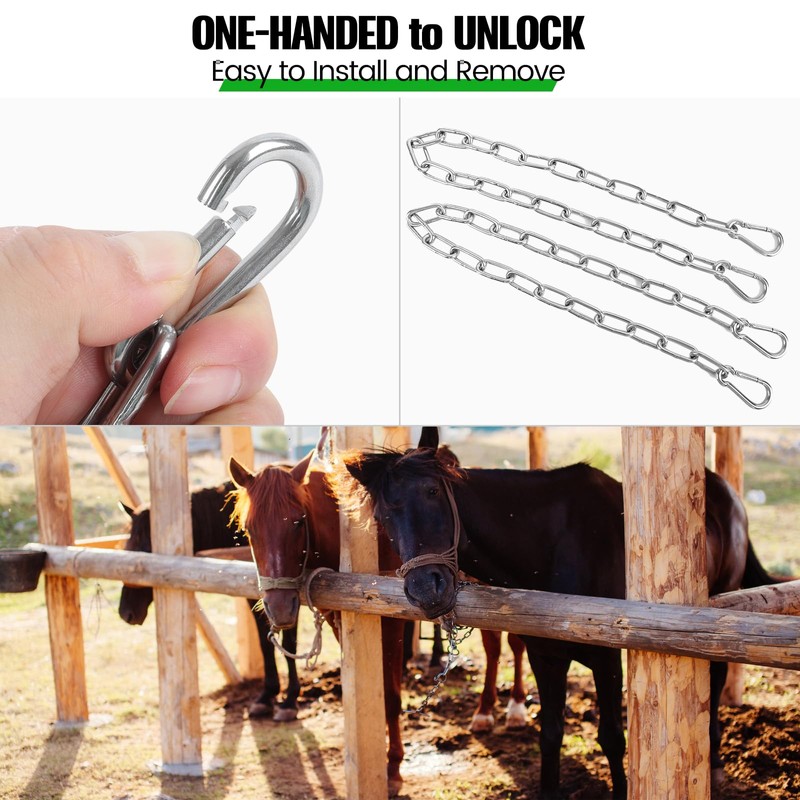 Urkupoo 2 Pack Outdoor Gate Chain Lock with 4 Carabiners,