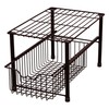 DecoBros Stackable Under Sink Cabinet Sliding Basket Organizer Drawer,Bronze