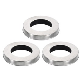 uxcell 3Pcs Faucet Base Rings, 2.13"x1.26"(OD x ID) Stainless Steel Wire Drawing Washer Fasteners Tap Hole Cover for Bathroom Kitchen Faucets, Silver