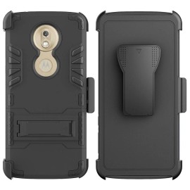 GSA "GSA Tough Hybrid Holster Case with Kickstand for Moto G7 Play - Black"