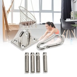 Topyond Stainless Steel Suspension Set for Yoga Training, Hammock and Hanging Chair - 250 kg Load Bearing Ceiling Hanging Kit