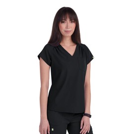 KOI Planet Kailani Women's 1-Pocket Eco-Friendly Scrub Top Black Large