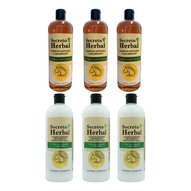 Caja 6pz Shampoo Y Acondicionador Secreto Herbal 1l