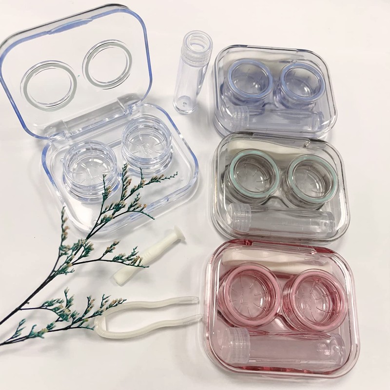 Howinn 4 Pack Flip Top Clear Contact Lens Case Travel