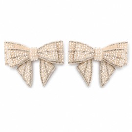 LUOZZY RRhinestone Faux Pearl Bowknot Shoe Clips High Heels Accessories