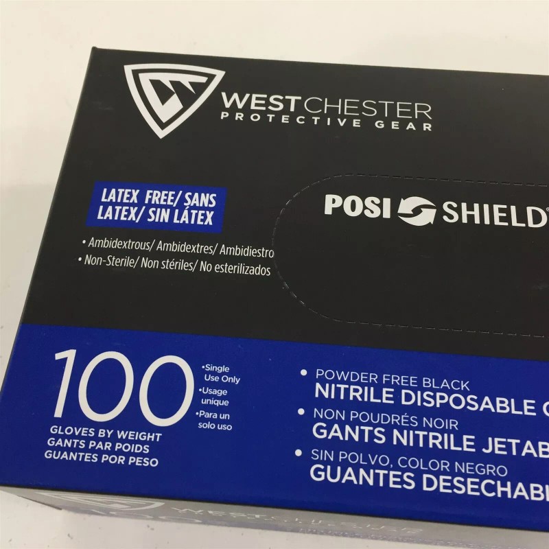 Westchester 2920 Nitrile Disposable Gloves Black M- 5 Mil- Box