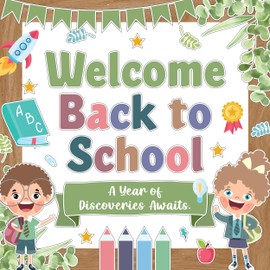 Decorably 87 Pcs Back to School Bulletin Board Decorations with Borders - Bulletin Board Welcome, Welcome Bulletin Board Set, Welcome Bulletin Board Decorations, Back to School Bulletin Board Set