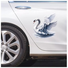 White Swan Sticker Decal, Vibrant Vinyl Covers Marks, Weatherproof & Multipurpose: Car, Wall, Glass, Window, Plastic, Toilet, Shower, Bath and More, 30cm Tall Farm Animal Graphic (Swan, 300mm)