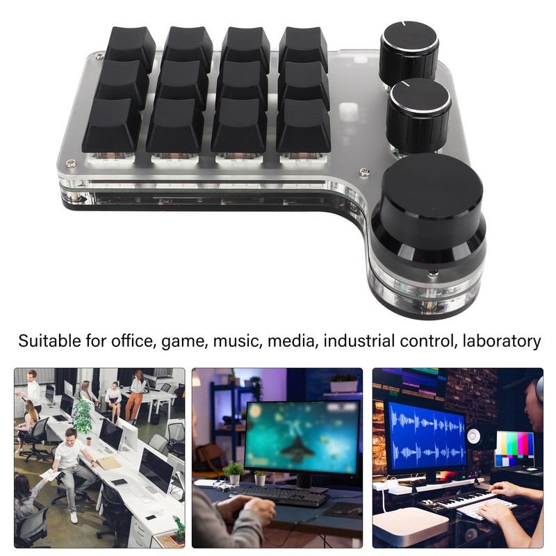 Programmable Keyboard with RGB 3 Knob 12 Keys 2.4G USB