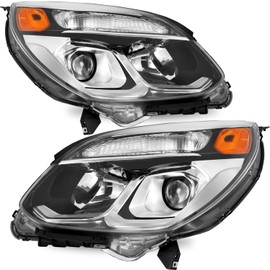SOCKIR OE Style Projector Halogen Headlight Assembly Compatible with 2016 2017 Chevy Equinox Factory Headlamp Passenger and Driver Side