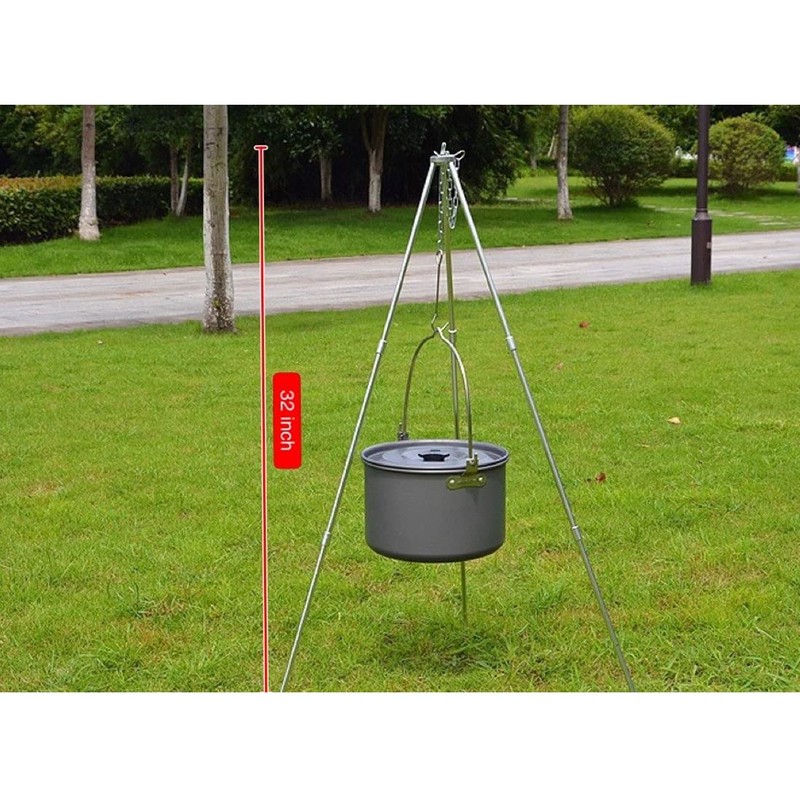 Rayeeley Portable Mini Camping Tripod Campfire Cooking Dutch Oven Tripod