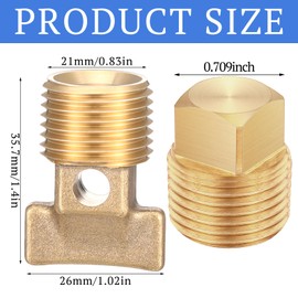 Otoolling 4 Pcs 1/2" NPT Solid Brass Drain Plugs, Commonly Applied in Boat Hulls, 2 Shaped Solid Brass Boat Hull Spare Garboard Drain Plug for Many Models