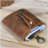 1 Pcs Leather Mini Medieval Pouch Keychain, small leather drawstring