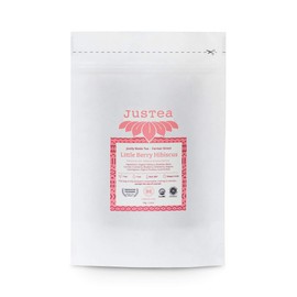 JusTea LITTLE BERRY HIBISCUS | Loose Leaf Herbal Tea in a Compostable Refill Pouch | 40+ Cups (3.2oz) | Caffeine Free | Award-Winning | Fair Trade | Non-GMO