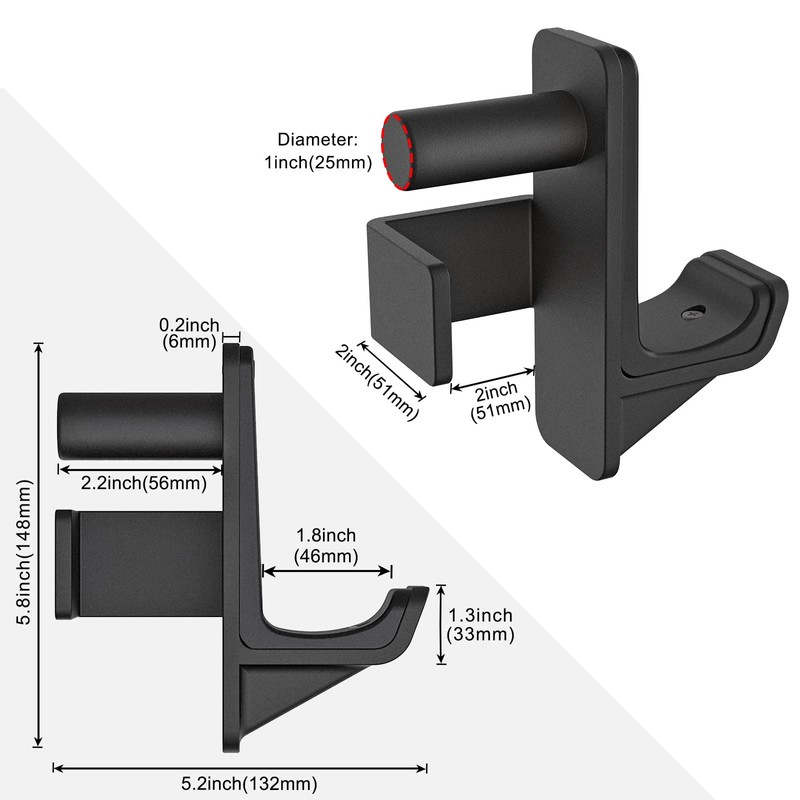 Kipika J-Hooks for 2" x 2" Power Rack with 1"