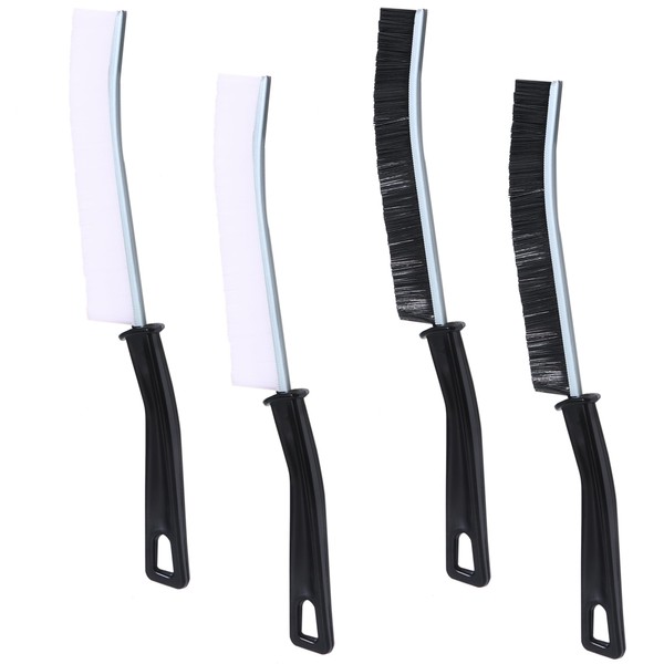 Set of 4 Hard Bristle Corner Cleaning Brush with Ergonomic