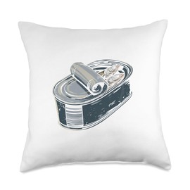 Angel Fishing, lustige Sprüche Sardine Tin Comic Graphic for Men Women Children Throw Pillow, 18x18, Multicolor